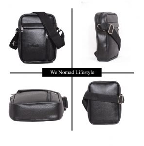 PU Leather Sling Bag - www. wenomad.in - All - black
