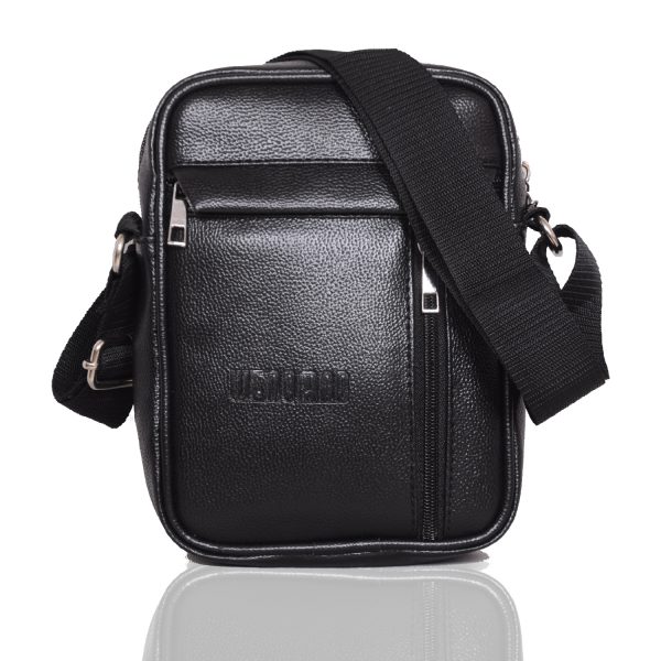 PU Leather Sling Bag - www. wenomad.in - front - Black